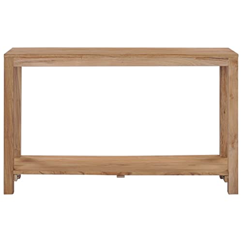 QJBSAVVA Cauchsofa Tisch Nachttisch Kleiner Couchtisch Side Table Living Room - Konsolentisch 120x35x75 cm Teak Massivholz für Wohnzimmer Balkon Esszimmer Kaffeehaus