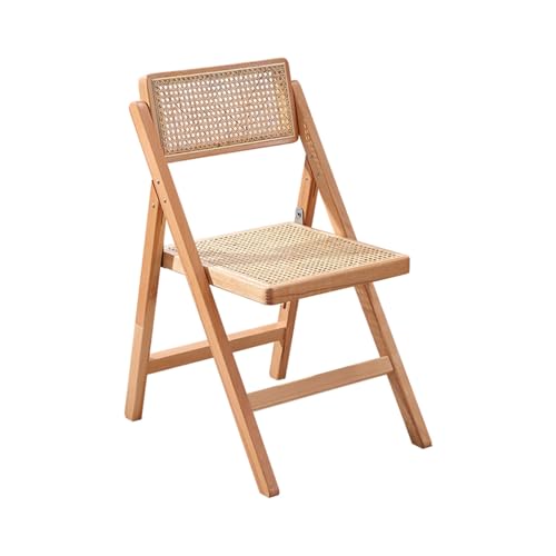 YUNHEST Natürliches Rattan-Stuhl-Set, klappbarer moderner Rattan-Stuhl for ESS- und Terrassenbereiche im Freien, Akzentstuhl for Wohnzimmer und Büro.(Teak Color)