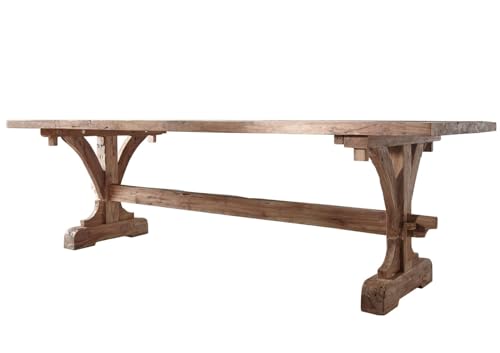 Massivmoebel24.de | Bassano Esstisch aus Massivholz #128 | aus recyceltem Teak-Holz - Natur | 270x100x78 cm | im Vintage Stil | Kaffeetisch Massivholztisch Tisch