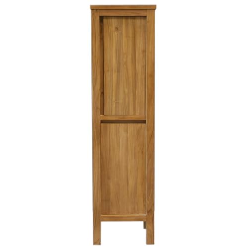 Teako Design Badezimmerschrank Manlia Teak Massivholz, Badezimmermöbel, Badschrank schmal, Schrank Stehend, Wasserfestes und Hochwertiges Teakholz, Midischrank, Badezimmer, Größe: 150 cm