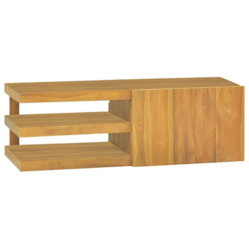 CIADAZ Wand-Badschrank, Bad Kommode, Badezimmer Möbel, Badzimmer Schrank, Bad Schrank, Hängeschrank, Wandschrank, 90x40x30 cm Massivholz Teak