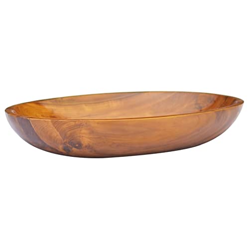 ZEYUAN Waschbecken Massivholz Teak 60x40x10 cm, Aufsatzwaschbecken, Bathroom Sink, Waschtisch, Aufsatzbecken, Ablaufgarnitur - 326162