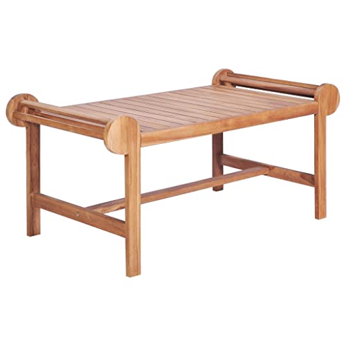 HANJIEFACAI Kleiner Tisch、Tisch wohnzimmerCouchtisch 100 x 50 x 45 cm Teak MassivGeeignet für Wohnzimmer, Terrasse