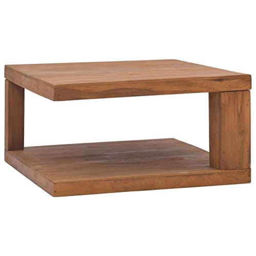 KTHLBRH Sofatisch Kaffeetisch Konsolentische fürs Wohnzimmer Couchtisch 65x65x33 cm Teak Massivholz für Wohnzimmer, Schlafzimmer, Arbeitszimmer