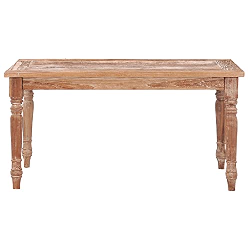 QZZCED Wohnzimmer Tisch Beistelltisch für das SchlafzimmerSofatisch Batavia-Couchtisch 90x50x45 cm Teak Massivholz Getüncht für Büro, Küche, Arbeitszimmer