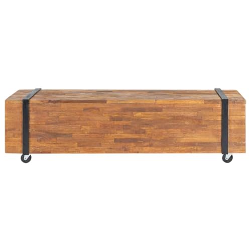 QJBSAVVA Sideboard Tv Tv Sideboard Wohnzimmer Tv Bank Tv Table - TV-Schrank 110x30x32,5 cm Massivholz Teak für Büro Versammlungsraum Schlafzimmer Wohnräume