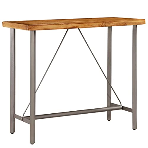 HETFTJN Garden Table Kitchen Table Campingtisch Konsolentisch - Bartisch Recyceltes Massivholz Teak 120 x 58 x 106 cm für Büro Konferenzraum Balkon Campingplatz