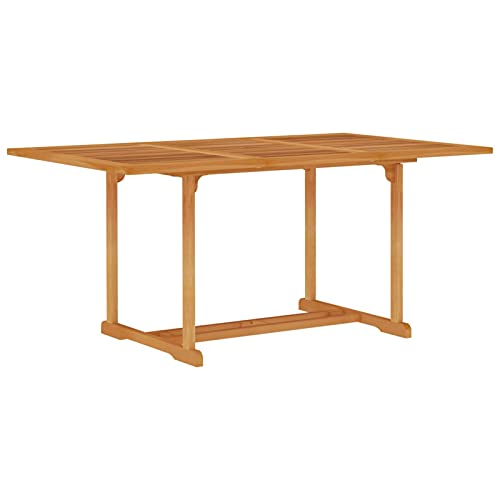 Xichuzi Gartentisch, Esstisch, Couchtisch, Balkontisch, Balkonmöbel Kleiner Balkon, Balkon Tisch, Beistelltisch, 150x90x75 cm Teak Massivholz