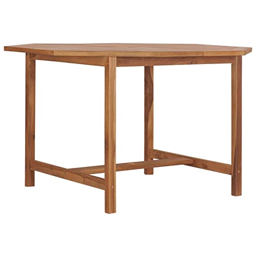 Homgoday Garten Esstisch 110x110x75cm Massivholz Teak Küchentisch Esszimmermöbel für Haus Büro Café Restaurant Möbel