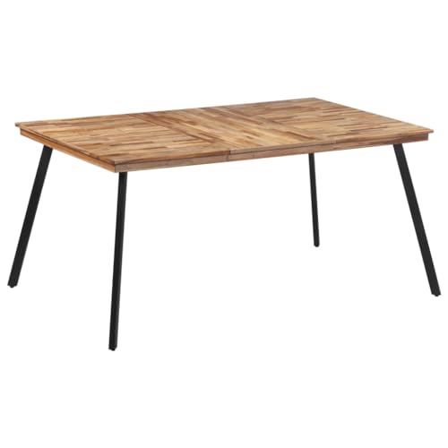 Gecheer Esstisch Esszimmertische Holztisch Küchentisch, Tisch Wohnzimmer, Büro Tisch, Schreibtisch, für Esszimmer, Küche, 169x98,5x76 cm Massivholz Teak