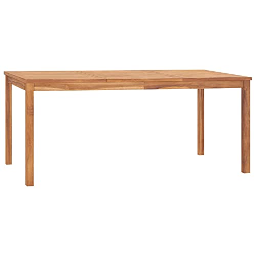 Homgoday Garten-Esstisch, 180 x 90 x 77 cm, massives Teakholz, Frühstücks-Bartisch, Esstisch, Kneipe, Schreibtisch, Esszimmer, Küche, Esstisch, Schreibtisch, Möbel