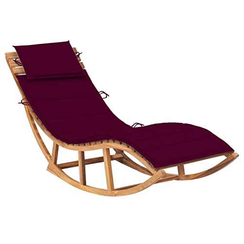 Homgoday Hollywoodschaukel mit Kissen aus massivem Teak, Sonnenliegen, Schlafsofa, Pool-Liege, Gartenliege Modell 3063342