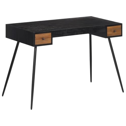 ZEYUAN Schreibtisch 117x56,5x75 cm Recyceltes Massivholz Teak, Gaming Tisch, Computertisch, Computer Desk, Office Table, Bürotisch, Arbeitstisch, Pc Tisch - 358528