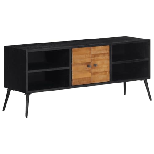 JUDYY TV-Schrank 112x31x45 cm Recyceltes Massivholz Teak, TV Lowboard, Fernsehschrank, Fernsehtisch, Fernseher Schrank, TV Sideboard, TV Board, TV Cabinet, TV Bank, TV Kommode - 358526