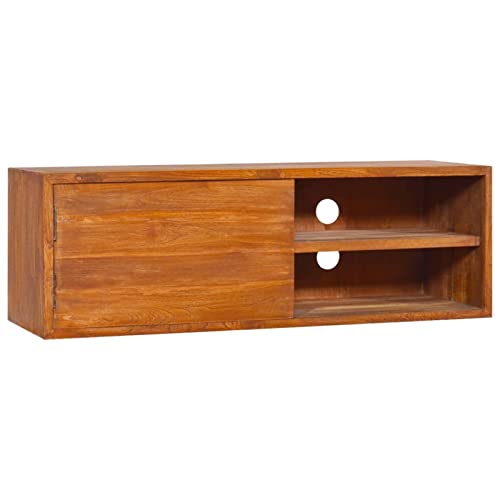 RONGQI Wand-TV-Schrank, Fernsehtisch, Tv Lowboard, Fernsehschrank, Tv Bank, Tv Table, Tv Kommode, 90x30x30 cm Teak Massivholz