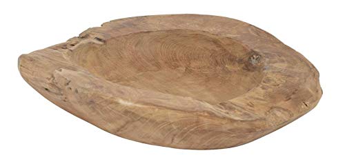 Posiwio | Holz-Schale Deko-Schale Obst-Schale Tisch-Deko | Teak Natur Braun | 3 Größen (D50xH12cm)