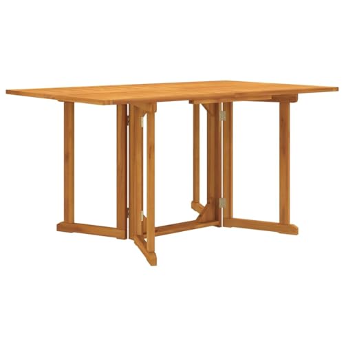 LAPOOH Garten-Klapptisch Butterfly 150x90x75 cm Massivholz Teak, Balkontisch Klappbar, Klapptisch Balkon, Balkon Tische Klein, Outdoor Tisch, Beistelltisch Outdoor, Balcony Table