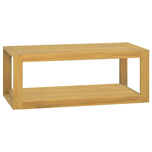 Homgoday Schwebendes Wandregal mit Schubladen, Wandregal mit Schrank, Badezimmerschrank, Wandschrank, Massivholz, Teakholz, 90 x 45 x 35 cm