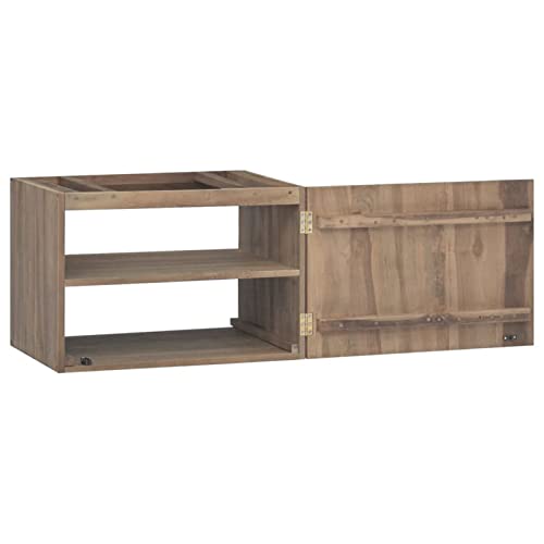 Tidyard Wand Badschrank Wandschrank Badezimmerschrank Hängeschrank Toilettenschrank Kommode Badezimmer Aufbewahrungsschrank Badkommode Badregal Badmöbel Schrank 60x39x40 cm Massivholz Teak