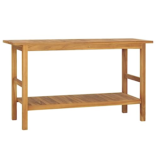 MNISDFL Unterschrank Bad Waschbeckenunterschrank Waschtisch Massivholz Teak 132x45x75cm