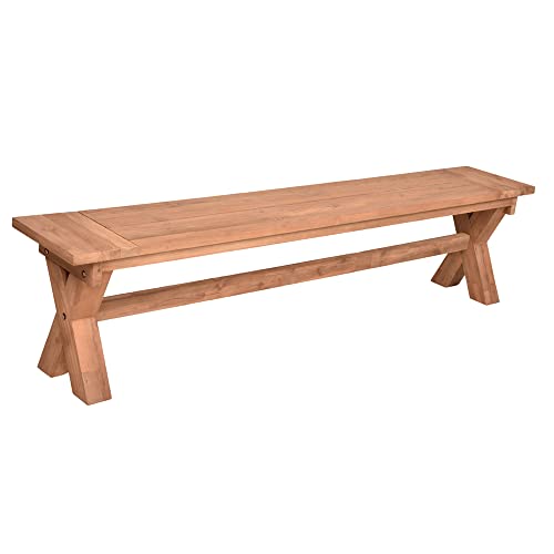 Lomadox Terrassenbank Bank Gartenbank Balkonbank aus recyceltem Teak-Holz, B/H/T: ca. 200/48/35 cm