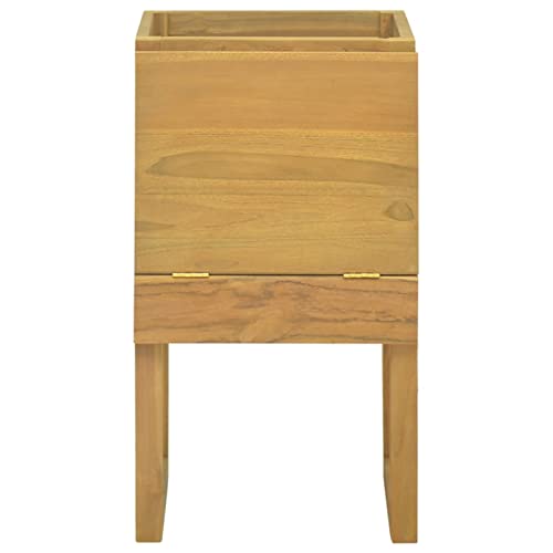 Tidyard Badschrank mit Tür & offenes Fach Unterschrank Waschbeckenunterschrank Badschrank Badmöbel Massivholz Teak 60x40x75 cm