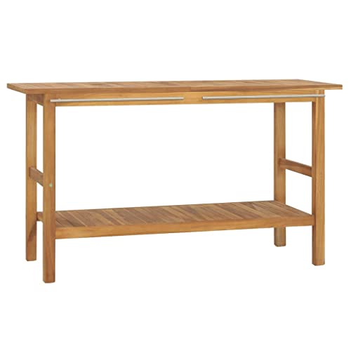 KTHLBRH Waschbecken UVnterschrank Waschbeckenunterschrank Waschtisch Massivholz Teak 132x45x75cm