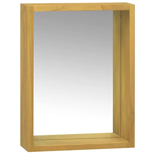 Spiegelschrank Badschrank Badspiegel mit Ablagen, Hängeschrank Wandschrank Badmöbel Badezimmerspiegel Schrank, 30x10x40 cm Massivholz Teak