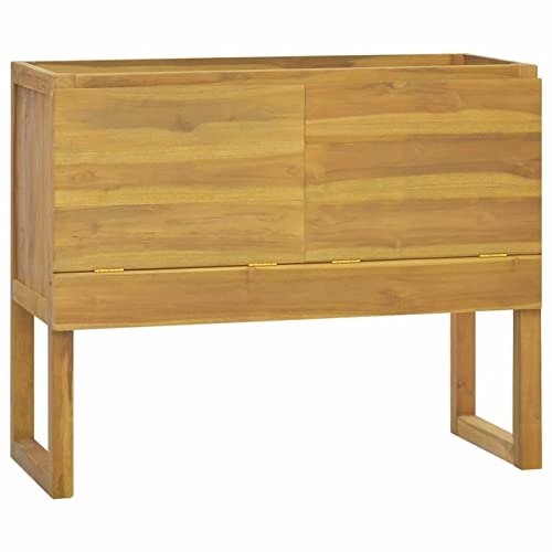 ADWOA Badschrank 90x45x75 cm Massivholz Teak Wc Schrank Midischrank Seitenschrank