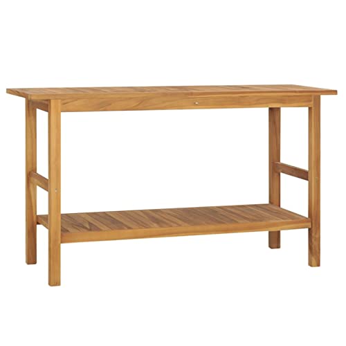 ShCuShan Waschtisch Massivholz Teak 132x45x75cm Waschbecken BadmöBel GäSte Wc Bad Becken Badezimmer Kleines