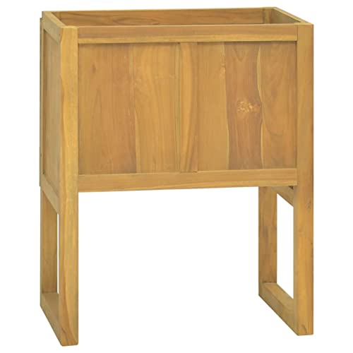 Susany Badschrank Badezimmerschrank Badmöbel Waschbeckenunterschrank Aufbewahrungsschrank Unterschrank Schrank 60 x 45 x 75 cm (B x T x H) Teak-Massivholz mit natürlichem Finish