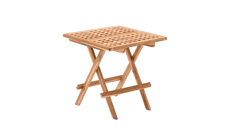 Dynamic24 Tisch 50x50cm Teak Esstisch Küchentisch Wohnzimmertisch Esszimmer Küche