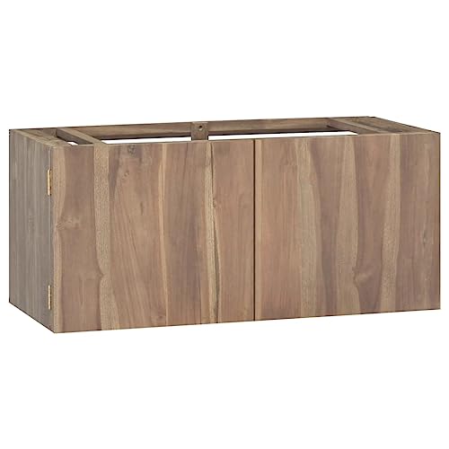 BUKSCYJS Schränke, Sideboards, Schränke mit Türen und Regalen,Wand-Badschrank 90x39x40 cm Massivholz Teak