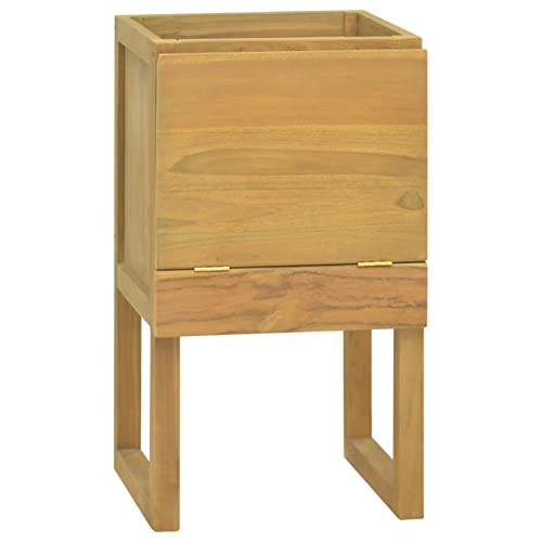 Homgoday Badschrank Badezimmerschrank Aufbewahrungsschrank mit viel Stauraum Badezimmer Schrank Badregal Badmöbel für Bad Wohnzimmer Flur Schlafzimmer 45x45x75 cm Massivholz Teak