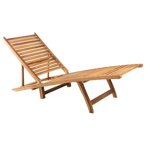 CIADAZ Sonnenliege Massivholz Teak, Gartenliege, Liegestuhl, Sonnenstuhl, Sonneninsel Outdoor, Liegen, Gartenmöbel, Bäderliege, Relaxliege - 316151