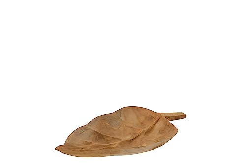 J-Line Schale Blatt Teak Holz Natur Small