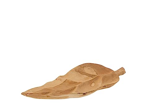 J-Line Schale Blatt Teak Holz Natur Medium