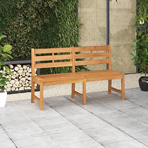 Homgoday Gartenbank 150cm Massiv Teakholz Outdoor Bänke Möbel