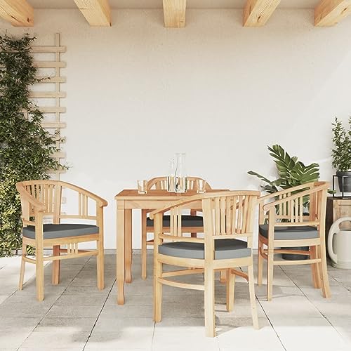 qohoio 5-TLG. Garten-Essgruppe Garden Furniture GartenmöBel Set Gartentisch Mit StüHlen Essgruppe Outdoor Massivholz Teak - 3155758