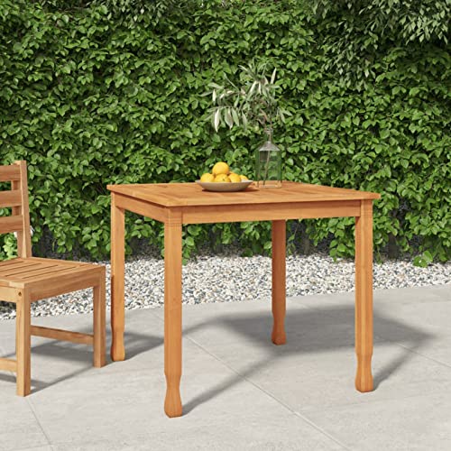 Iiaky Garten-Esstisch Terrassentisch Dining Table Tisch Outdoor GartenmöBel Gartentisch Wetterfest 85x85x75 cm Massivholz Teak