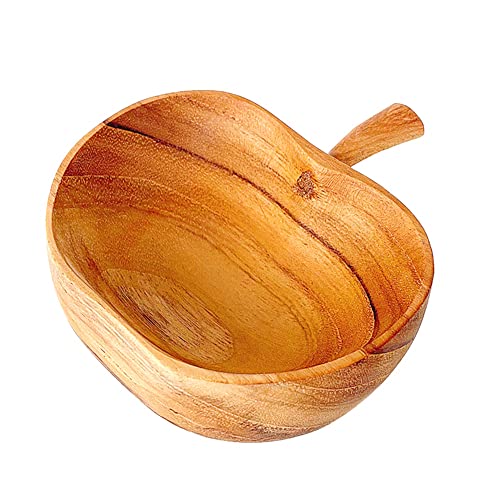 BOLAXHCA Japanische Teak Aroma Massiv Kreative BirnenföRmige Schale Dip Saucer Restaurant GewüRz Schale (Apfel)