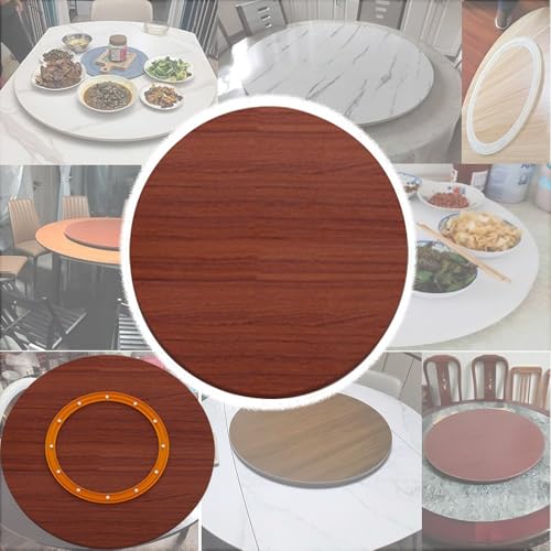 YCBTPS Holz Esstisch Drehteller, Großer Lazy Susan Drehplatte Mit Silent Base, Rundes Drehbares Tablet Für Tischplatte, Antis-Rutsch-Boden(Teak,60cm(24in))