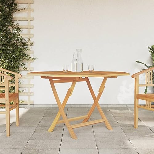 LAJUQNQ Klappbarer Gartentisch 120x120x75 cm Massivholz Teak, Esstisch für draußen, Gartentisch, Bistro-Terrassen-Gartentisch-362617 Substitutability