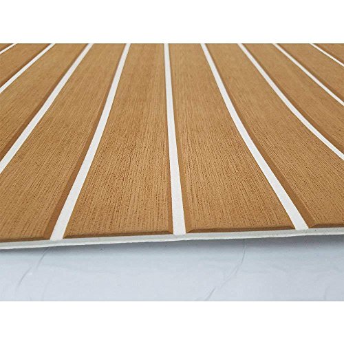 90 x 240 x 0.6 cm Schaum Teak YUNRUX Schiff Yacht Bodenbelag Form EVA Schaum Matte Fußboden Kunst Teak Deck Pad Self-adhesive Hellbraun