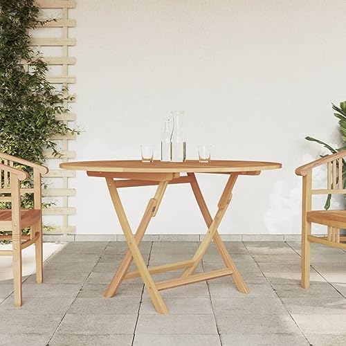 LAJUQNQ Klappbarer Gartentisch Ø 120x75 cm Massivholz Teak,Möbel,Gartenmöbel,Gartentische(SPU:362618) Substitutability