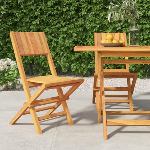 KLYEON Gartenstühle 2 STK. Klappbar 47x61x90 cm Massivholz Teak,Elegantes Gartenstuhl Set aus massivem Teakholz für entspannte Stunden im Freien Terrassen Sitzmöbel, Gartenmöbel & Zubehör