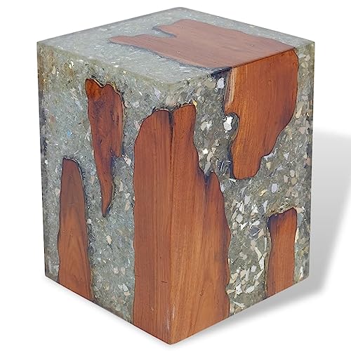 Stühle, Klappstühle und Hocker, Hocker aus massivem Teakholz und Harz