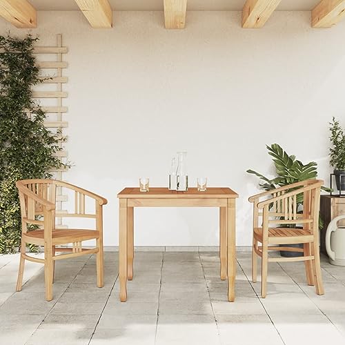 THOYTOUI 3-TLG. Garten-Essgruppe, Möbelsets Terassenmöbel außen Lounge gartenmöbel Set Balkonmöbel Set Geeignet für Balkon Garten Terrasse Veranda Massivholz Teak