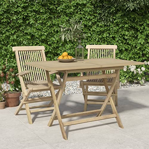 Homgoday Gartentisch, klappbar, massives Teakholz, 120 x 70 x 75 cm, Gartentisch, Beistelltisch, Außenbereich, Balkon, Terrasse, Möbel, Halterung für den Außenbereich