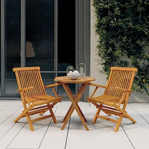 THOYTOUI 3-TLG. Garten-Essgruppe, Gartenlounge Set Balkon Lounge Lounge möbel Outdoor Lounge Set Outdoor Geeignet für Balkon Veranda Terrasse Garten Massivholz Teak